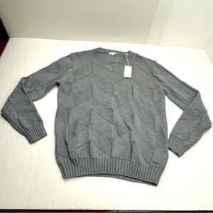Brax Men Rick Sweater Merino Wool Pullover Sweater Knit Gray Grey Size Large NEW